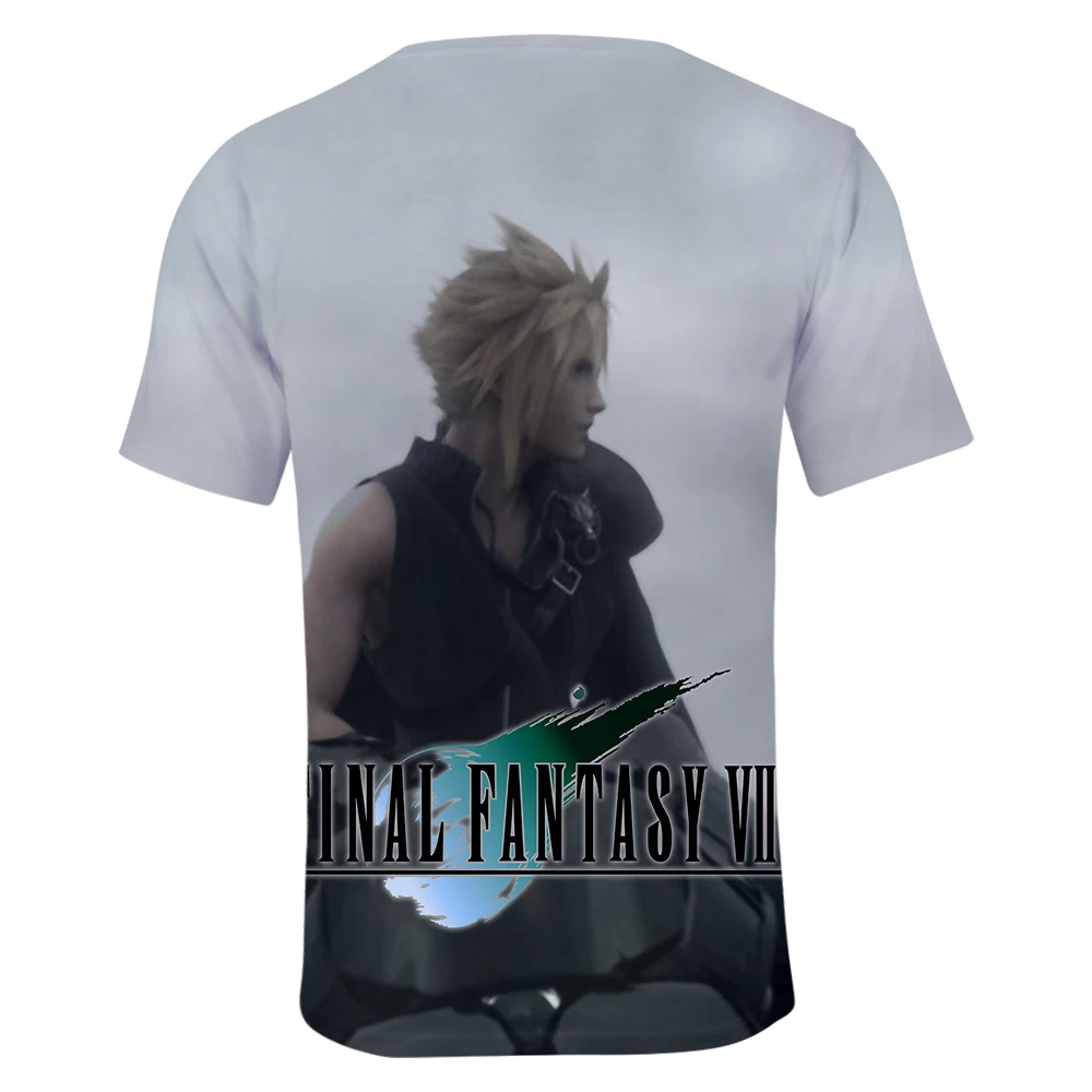 quente final fantasia vii camisa dos homens legal verão lazer pescoço tshirt jogo nova impressão estudante final fantasia vii