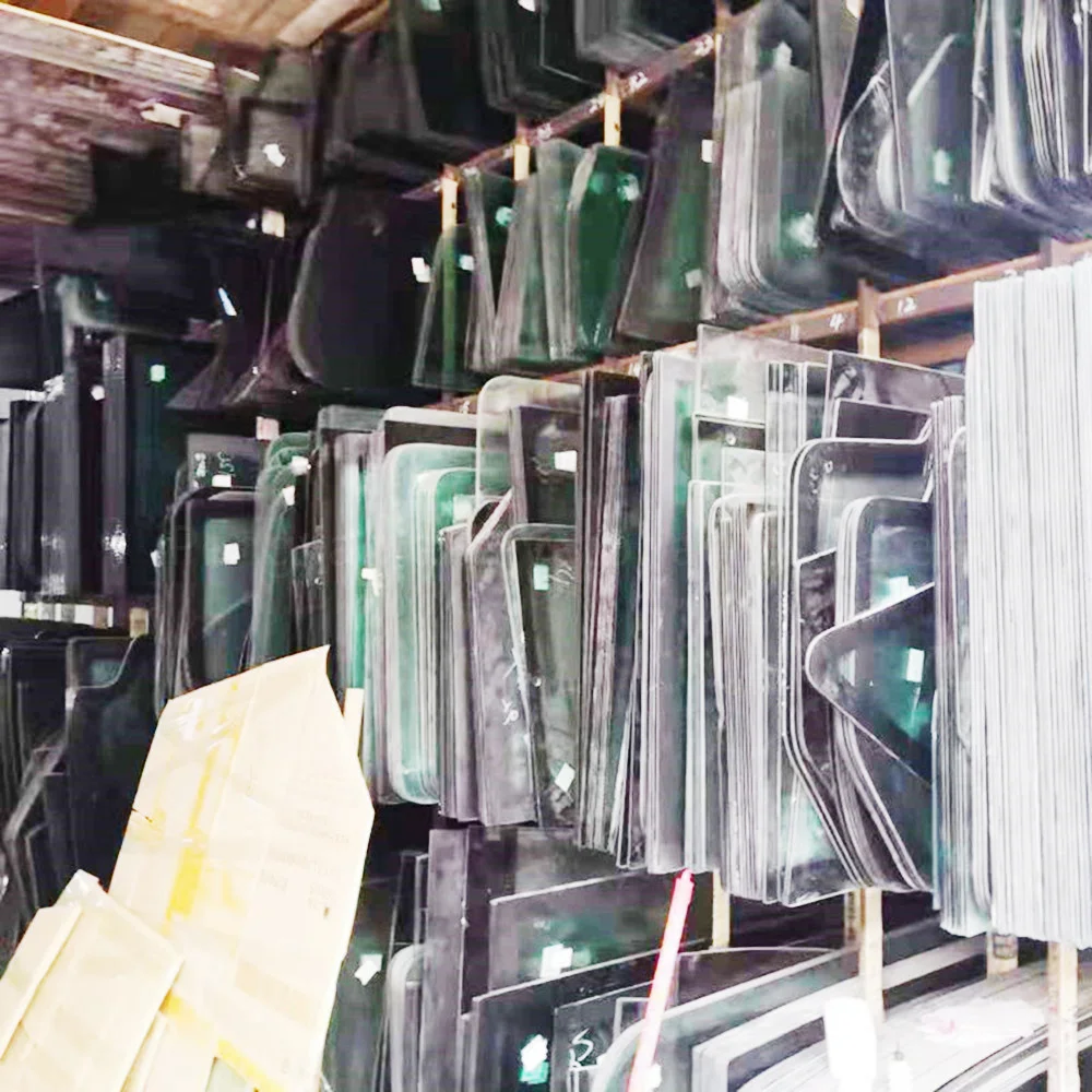 Excavator glass parts Daewoo Hitachi Kobelco Kato Sumitomo Sany SWE Liugong Komatsu windshield tempered glass cab loader