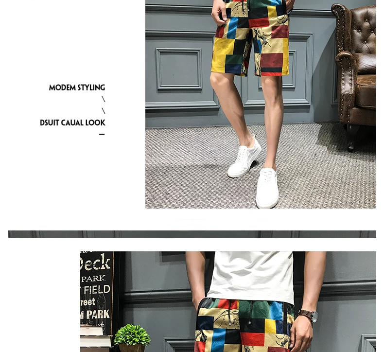 Уличная клетчатая одежда; Korte Hombre; Korte Masculino Nieuwe Mode; шорты; повседневные облегающие шорты с петухом; Zomer Kleding 5XL-M