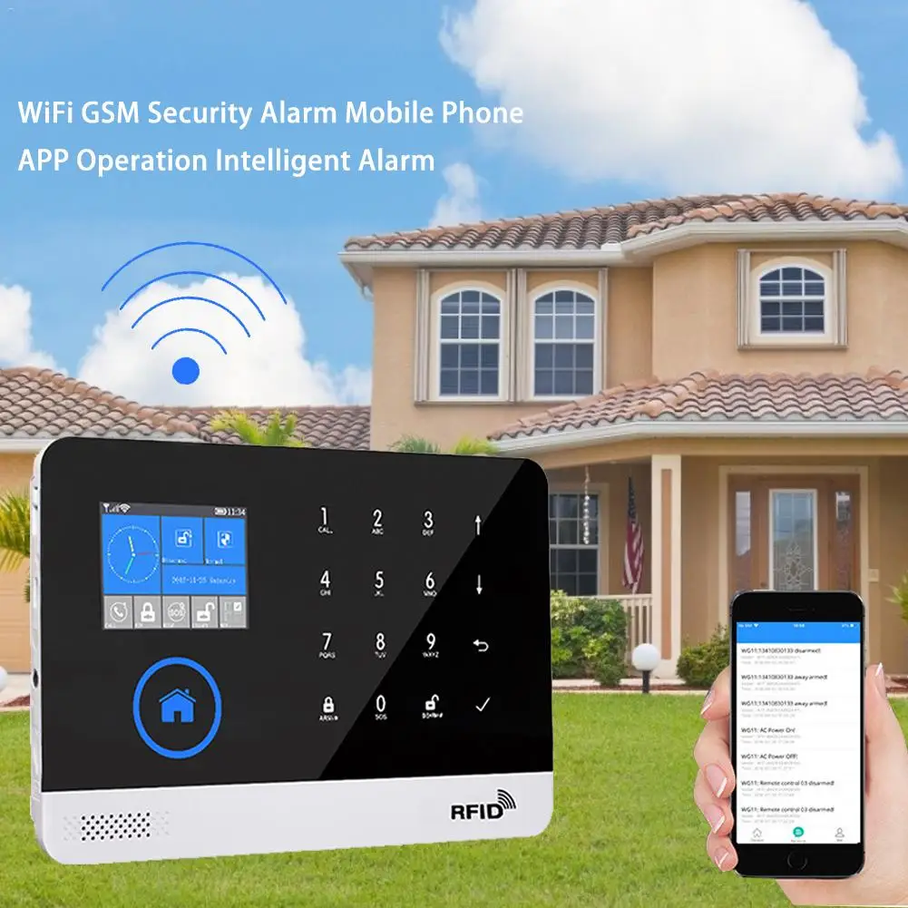 Новейшая беспроводная домашняя безопасность wifi GSM GPRS Сигнализация приложение дистанционное управление RFID карта снятие с охраны