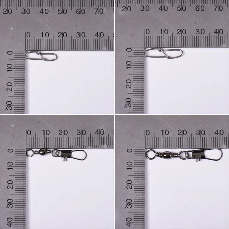 

100/Lots Fishing Rolling Barrel Swivel With Interlock Snap Connectors Fishing Tackle Accessories with Tackle Boxes
