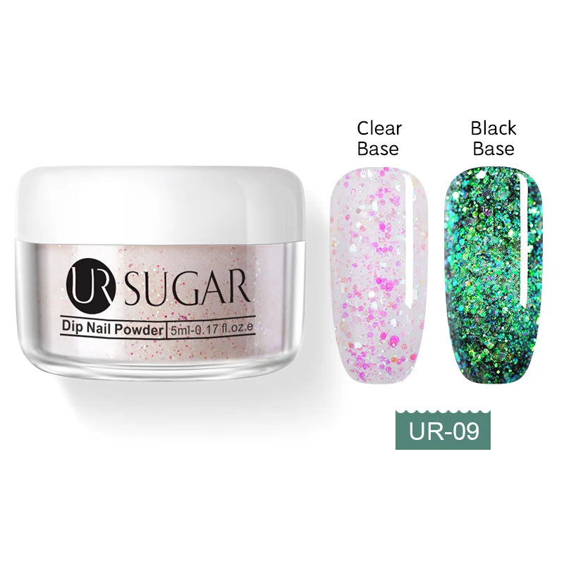 Ur Sugar, 5 мл, хамелеон, 2 в 1, погружающаяся пудра для ногтей, акриловая пудра, для наращивания пальцев, блестки, блестки, Dip Nails, пудра, украшение - Цвет: UR-09