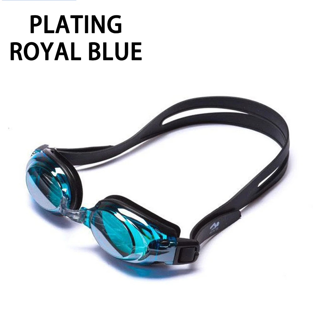 Очки для плавания близорукости, очки для плавания, оптические очки для взрослых, очки для плавания, силиконовые, анти-запотевающие, с покрытием, водная диоптрия, очки для плавания, очки для плавания - Цвет: Plating Royal blue