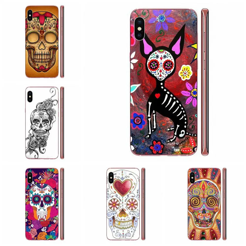 Mexican Sugar Skull Flower Soft Phone For Xiaomi Redmi Note 8 8A 8T 10 K30 5G Pro Motorola G G2 G3 G4 G5 G6 G7 Plus | Мобильные