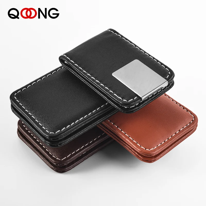 Lettering Strong Magnet Money Clip Wallet Slim Men Women Credit Card Cash Case Holder