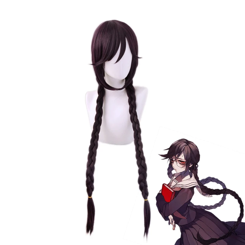 

Danganronpa Touko Fukawa Toko Dark Purple Long Braids Wig Cosplay Costume Dangan Ronpa Heat Resistant Synthetic Hair Wigs