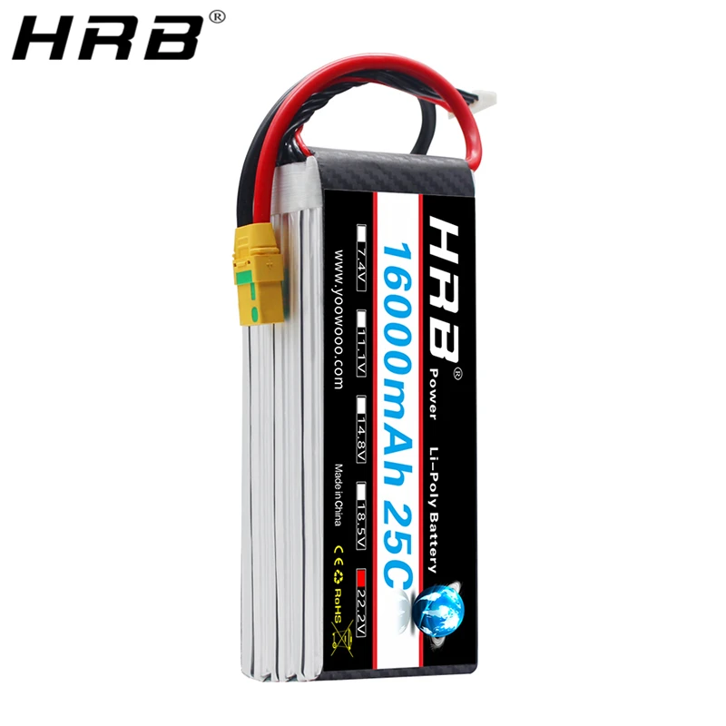 HRB Lipo 6S батарея 16000mah 22 2 V AS150 XT150 XT90 S Deans T XT60 EC5 RC Мультикоптер самолет вертолет