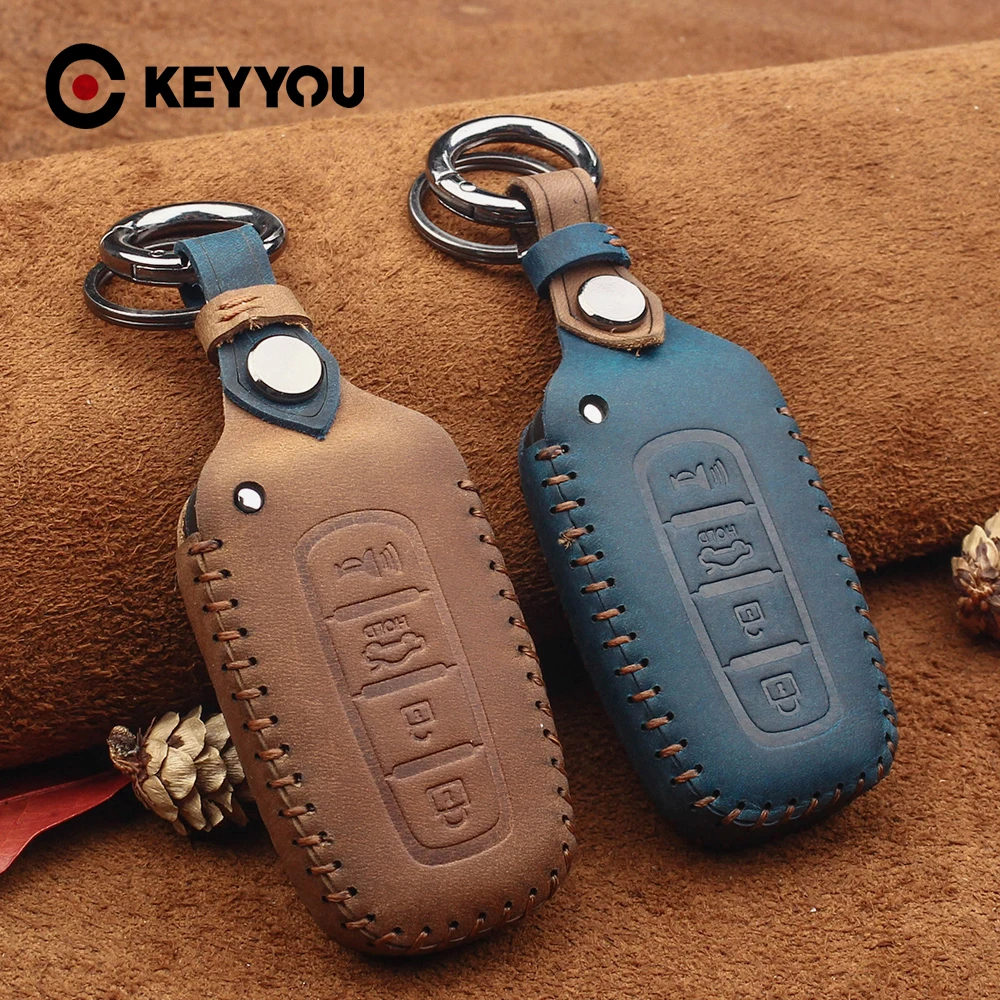 KEYYOU для Kia K2 K5 Hyundai Genesis Equus Elantra Veloster Sonata чехол автомобильных ключей из натуральной