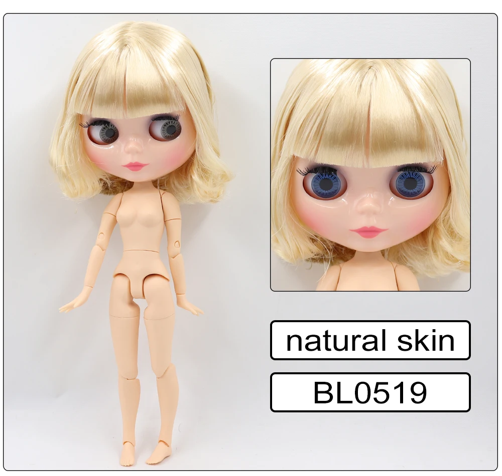 Neo Blythe Doll with Blonde Hair, Natural Skin, Shiny Face & Jointed Body 1