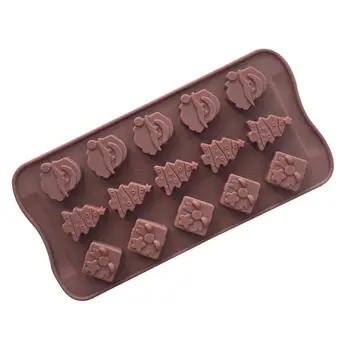 

DishyKooker 15 Series Silicone Chocolate Cake Mould Christmas Tree Santa Claus Head Handmade Soap Mold
