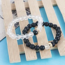 2 шт./компл. 8 мм модные женские туфли Для мужчин King queen Корона пара Браслеты для него и для нее, дружба бусины браслет ювелирные изделия