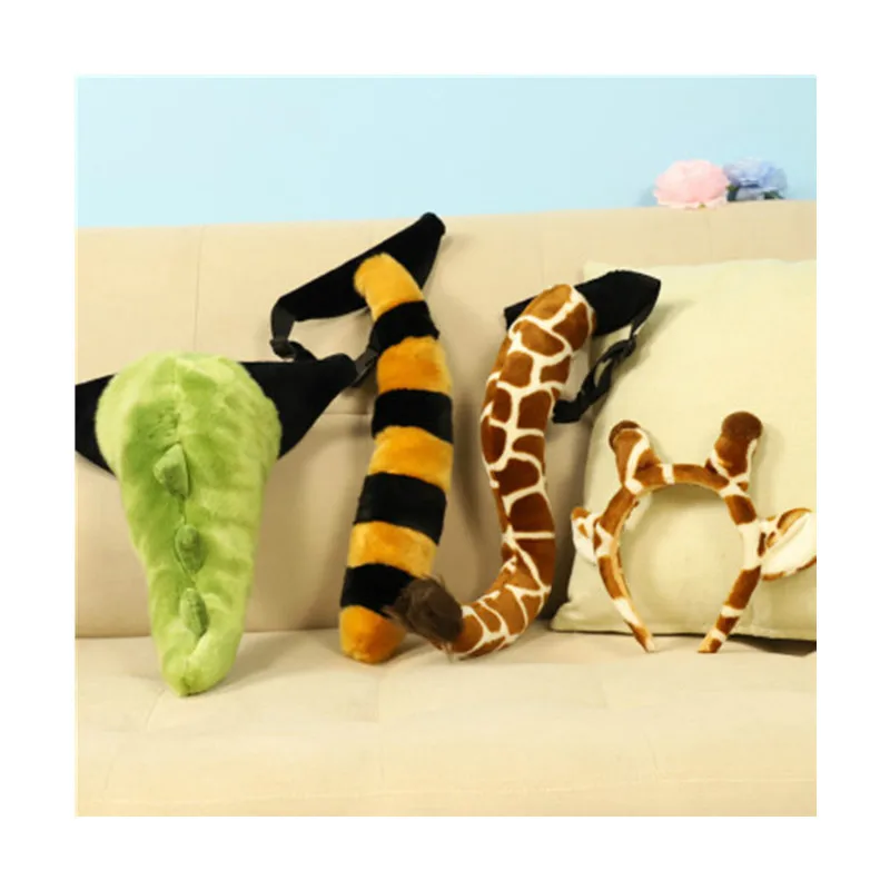 

Adult Child Cute Plush Animal Headband Giraffe Tail Cosplay Set Party Props Halloween Costume for Kids Dressing Up Accessories
