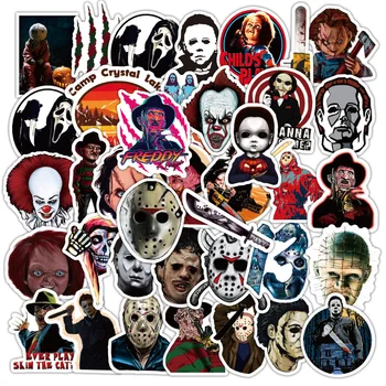 

12set A3851 Patchfan 50pcs/lot Cartoon Horror Movie Character Waterproof Sticker Skateboard Suitcase Guitar Graffiti DIY Sticker