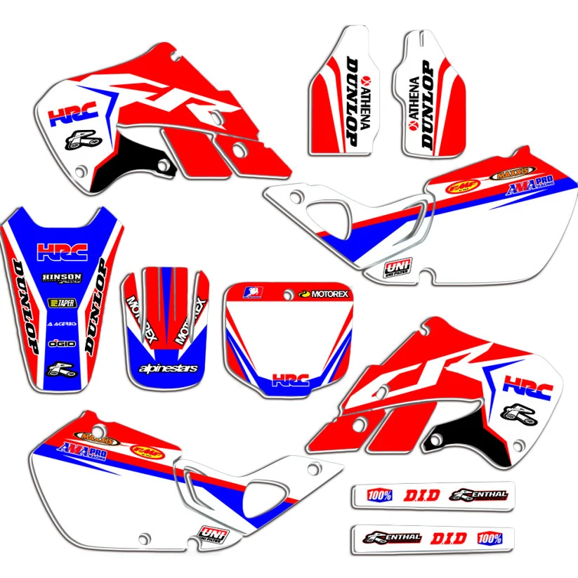 Team Backgrounds Fairing Graphics Decal and Sticker Kit for Honda CR125 1998 1999 CR250 1997 1998 1999 CR 125 250