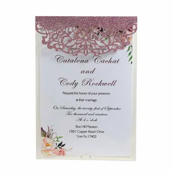 

Laser Cut Lace Flower Wedding Invitation Card Greeting Cards For Wedding Party Decor Supplies Simple Style