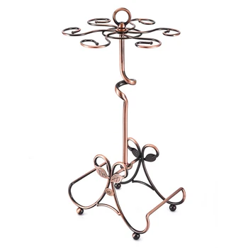 

Elegant Bottle Glass Holder Stand Storage Hanging Stemware Iron Freestanding European Style Drying Wine Rack Bar Kitchen Display