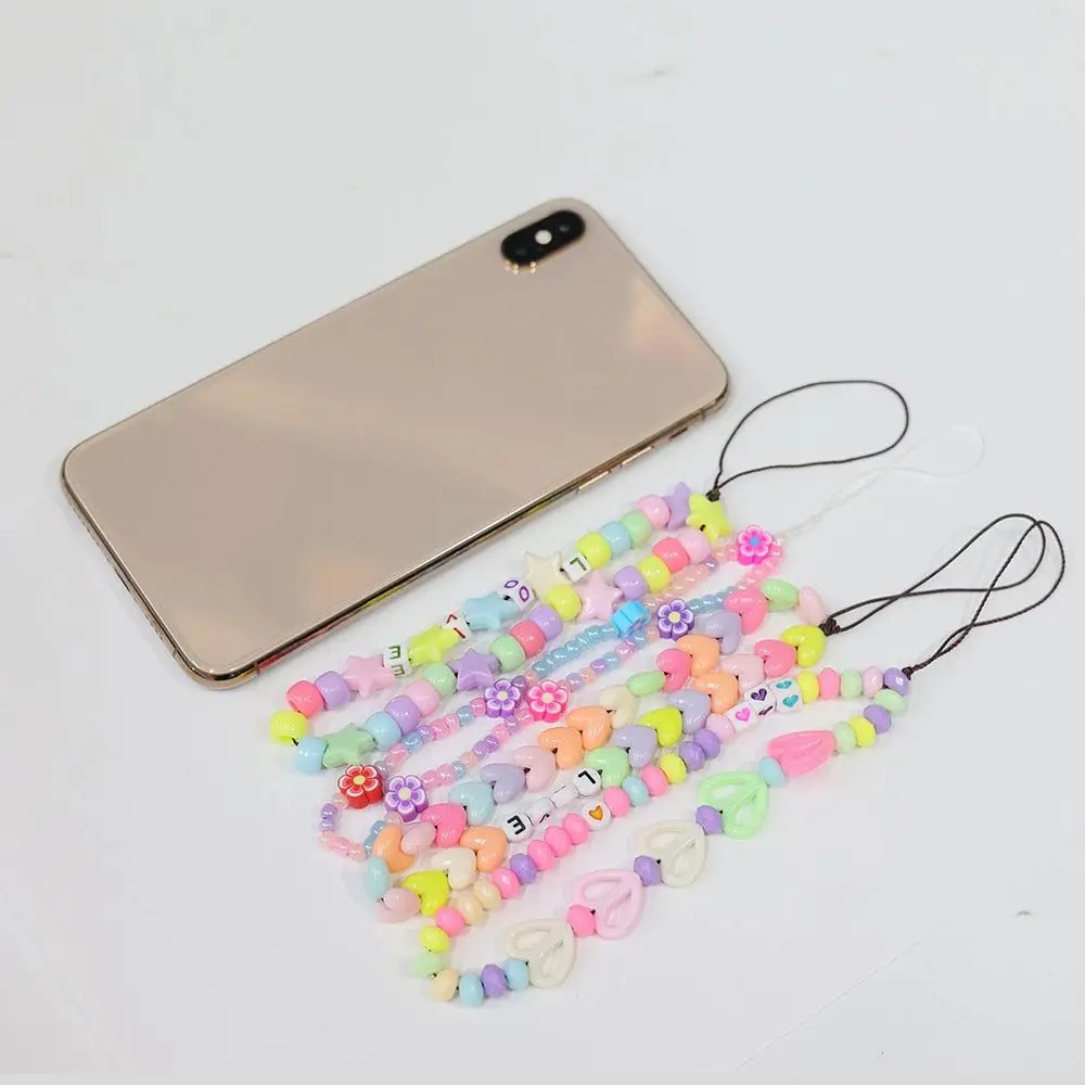 Phone Charm Fruit Love Pattern Mobile Pendant Straps Beaded Chain LOVE Letter Cell Lanyard | Мобильные телефоны и