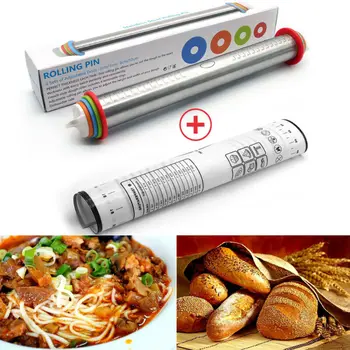 

Multifunction Non Stick Rolling Pin 17 Inch Adjustable Dough Roller Baking Silicone Pads Pastry Mat Household Kitchen Bakeware