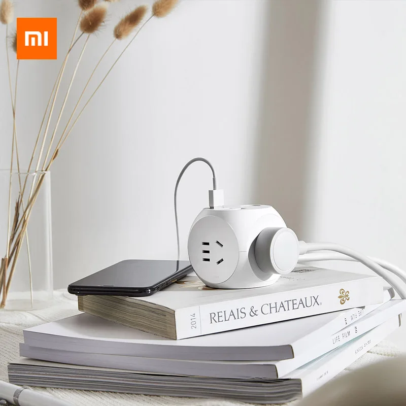 Разъем кубика Xiaomi Mijia Rubik с адаптером питания Smart Fast 3 Национальный стандартный разъем 2USB 1Type-C 1,5 м удлинитель