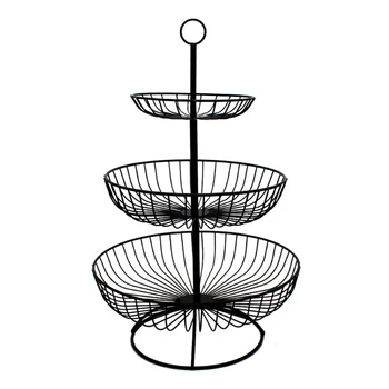 

Three Layers Tableware Storage Basket Display Stand Nut Dish European Style Iron Fruit Plate Kitchen Home Decoration Household