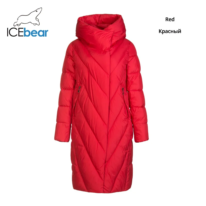 ICEbear зимний длинный женский пуховик модная теплая Женская куртка Брендовая женская одежда GWD19149I - Цвет: G369