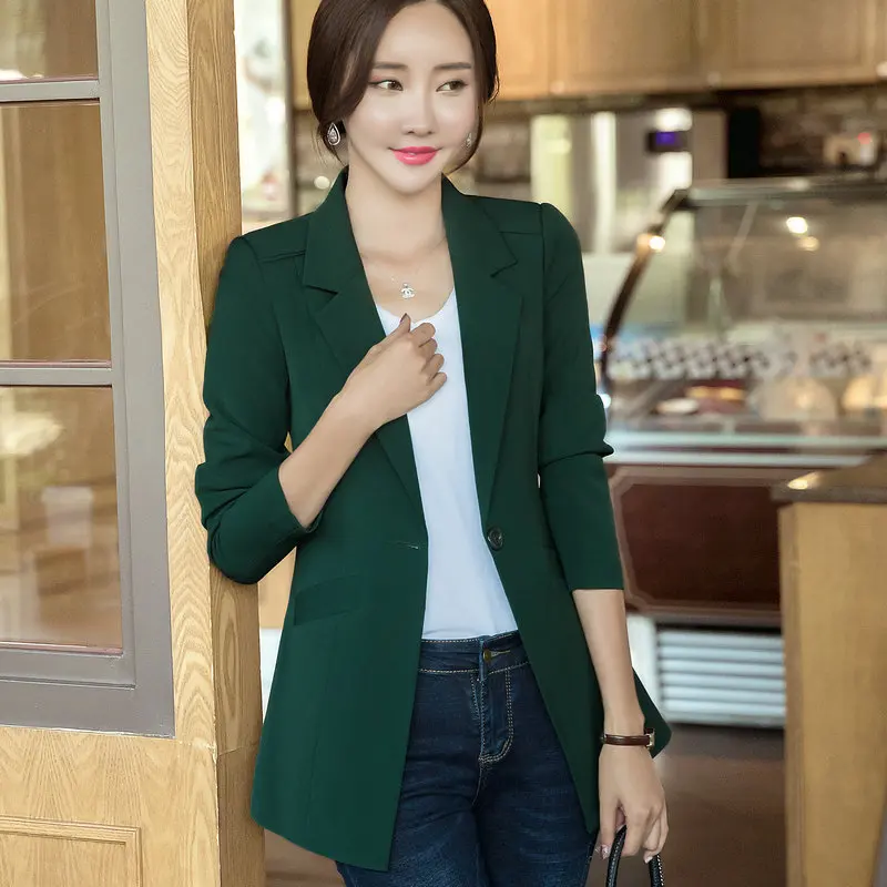 

Fashion office lady small suit High-quality fabric slim long sleeve ladies blazer 2020 new women's jacket coat pink green