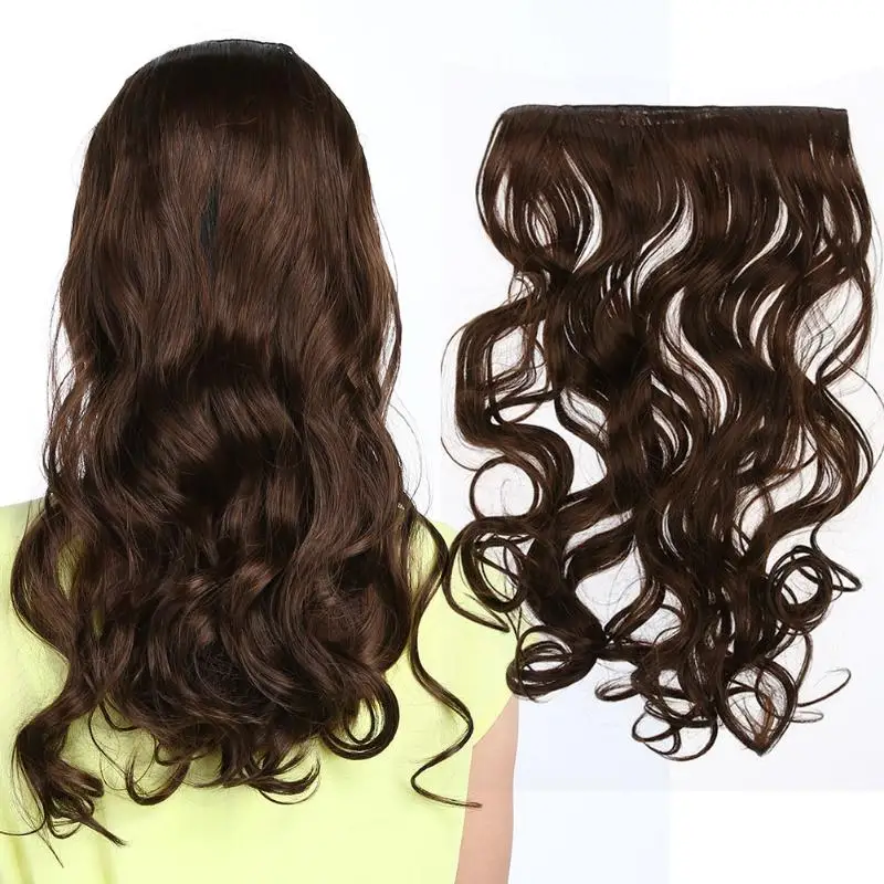 

Five Piece Hair Extension Women Cosplay Hairpiece Curly Clip in on(55-60cm) for Women Wavy Cosplay Hair Wig