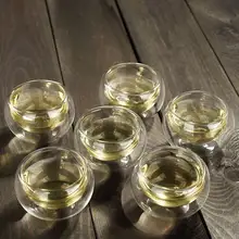 Стеклянная чайная чашка с двойными стенками, элегантная прозрачная чашка с цветами, посуда для напитков кунг-фу