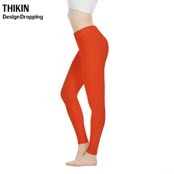 

THIKIN Women Orange Fitness Sports Leggings Tummy Control legins Pants Energy Seamless Leggings High Waist Slim Gym Sportswear