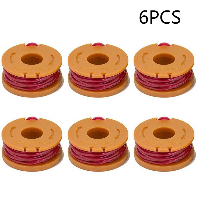 

6pcs Trimmer Spool Lines Fits For Worx WA0010 3m 10ft String Trimmer Parts Power Equipment Accessories