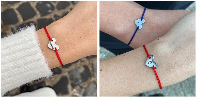 Pulseras de distancia personalizadas para parejas