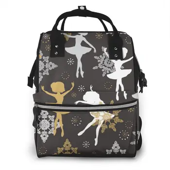 

Mummy Maternity Nappy Bag Snowflakes And Cute Ballerinas Large Capacity Nappy Bag Travel Backpack Nursing Bag for Baby Care