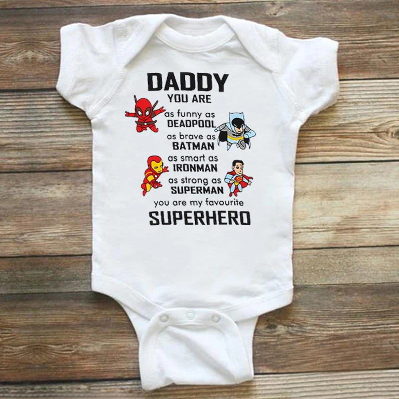Белый Daddy You Are My Favorite, детские комбинезоны с героями мультфильмов для новорожденных, боди с короткими рукавами, боди для маленьких мальчиков и девочек, комбинезоны, одежда - Цвет: Белый