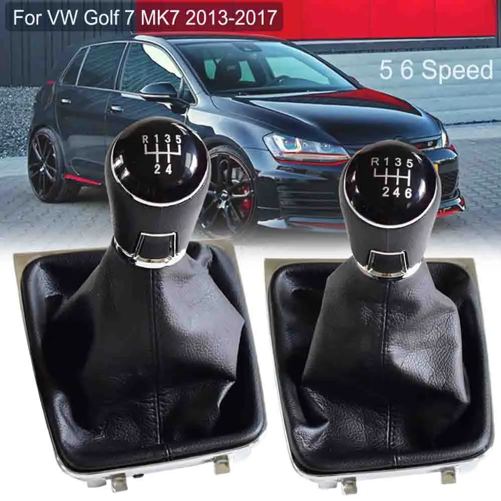VW 골프 7 A7 MK7 GTI GTD 2013 2014 2015 2016 2017 2018 자동차 기어 스틱 레벨 시프트 노브, 가죽 부츠 포함