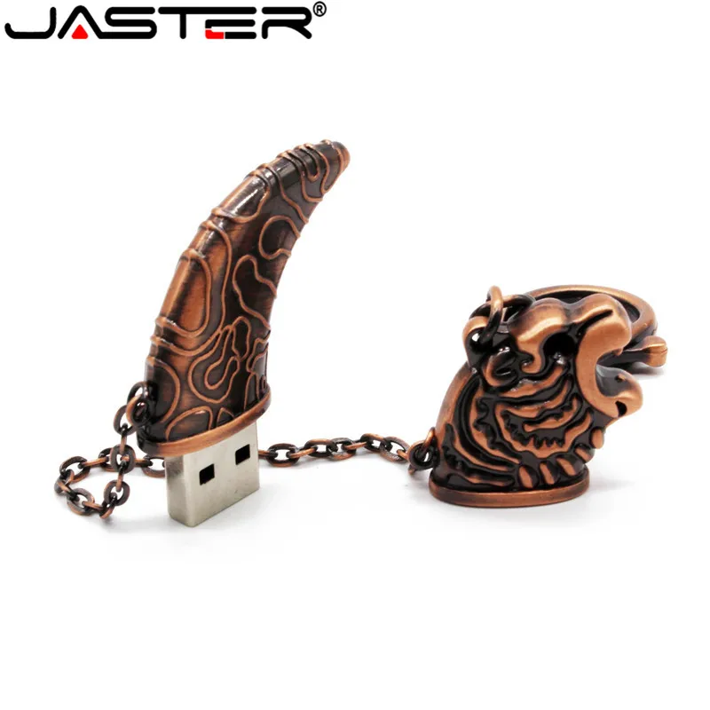 JASTER хит продаж металлическая головка тигра saber креативный USB флеш накопитель 2