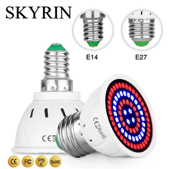 

SKYRIN led grow bulb full spectrum lamps for plant flowers E24 E14 GU10 MR16 B22 220V 48leds 60leds 80leds phyto growth lamps