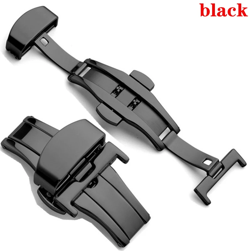 Watch Buckle Clasp Fold Buckle Double Click Butterfly Watchband Push Clasp 14/16/18/20/22mm Button Deployment Clasp Buckles Watch Accessories