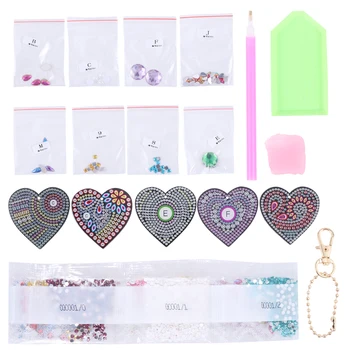 

5pcs Keychains Heart Shaped Chic Ornament Key Holder for Daily Use