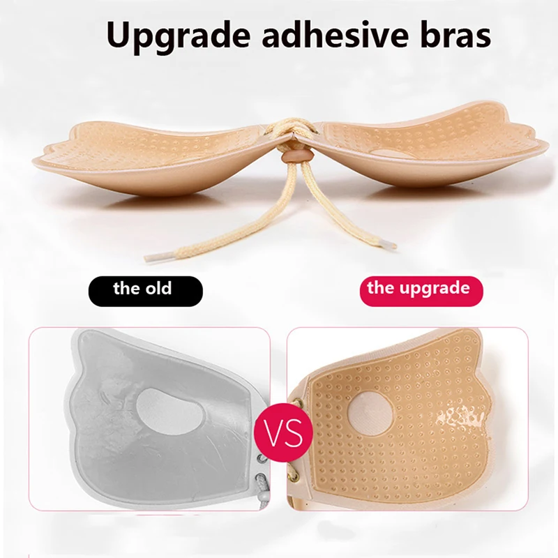 Adhesive Nipple Cover Bra Wireless Bralette Breast Sticky Silicone Bra Sexy  Women Backless Strapless Invisible Bras For Women