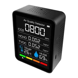 Capteur numérique de température et d'humidité 5 en 1, testeur de qualité de l'air, détecteur de dioxyde de carbone, Version sans fil avec application 