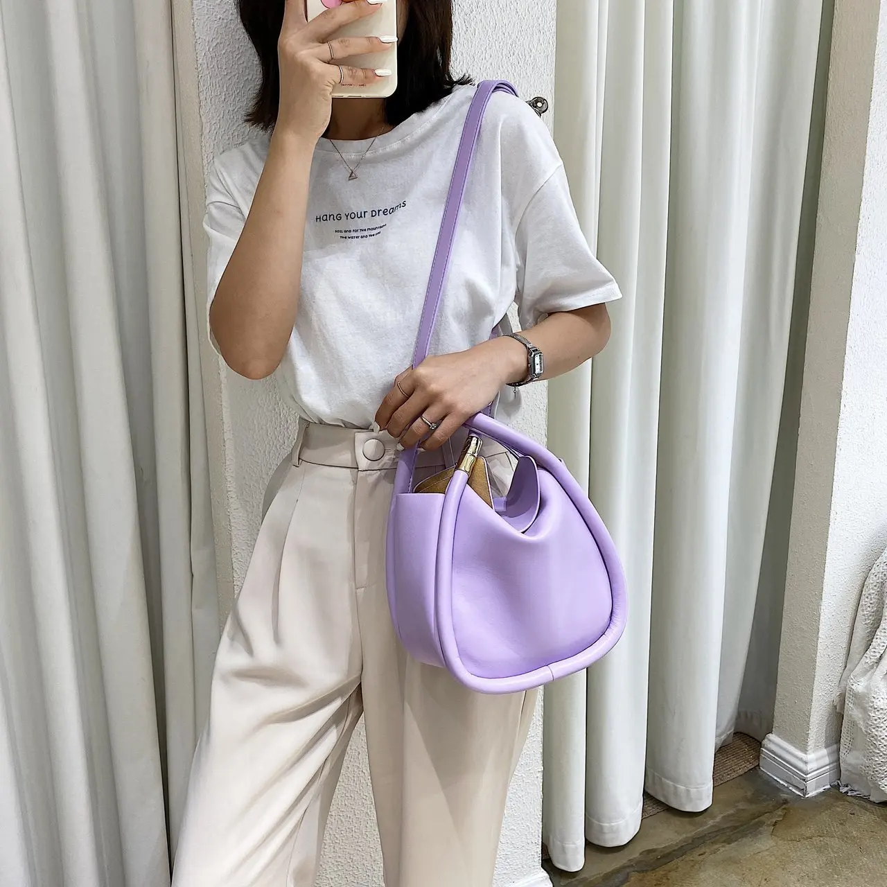 Женские сумки ведро из искусственной кожи однотонные летние простые через плечо