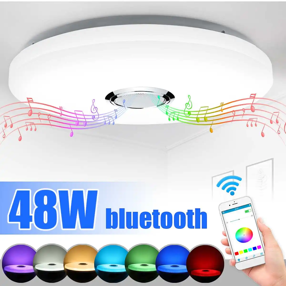 Современный светодиодный светильник со звездами RGB bluetooth музыка потолочный светильник, Диммируемый 48 Вт приложение управление свет для гостиной спальни AC180-240V
