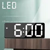 Acrylic/Mirror Digital Alarm Clock Voice Control (Powered By Battery) Table Clock Snooze Night Mode 12/24H Electronic LED Clocks 4