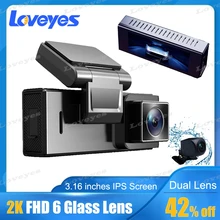 

3.16'' Dash Cam FHD 2K Car Camera Recorder Front and Rear Dual Lens Recording Reversing Image Rearview Mirror Cameras DVR A2