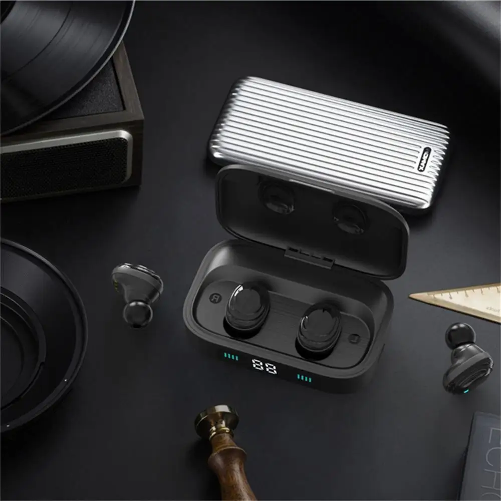 TWS Bluetooth наушники 5,0 беспроводные Bluetooth наушники 9D стерео Музыкальная гарнитура с сенсорным управлением светодиодный дисплей с зарядным устройством