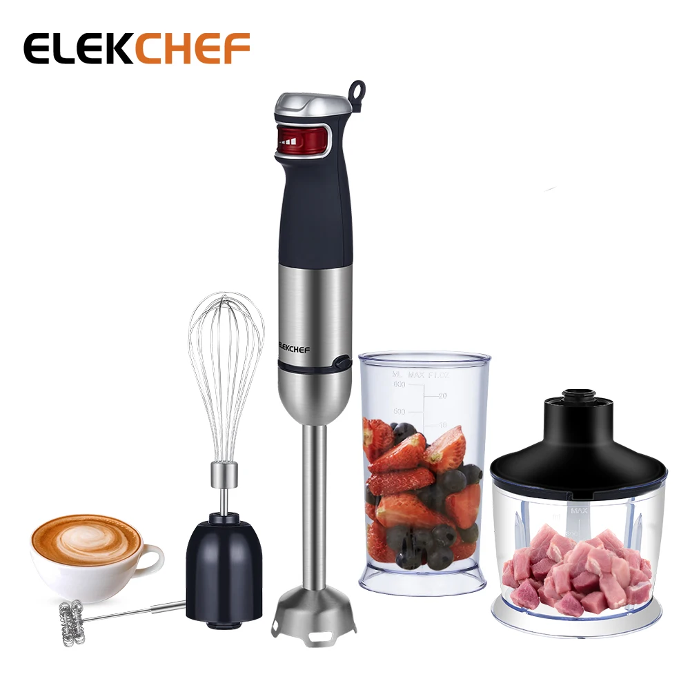 ElekChef 5 in 1 Multifunctional 1200W Electric Hand Stick Blender Immersion Handheld Mixer Food Processor Chopper Beater Frother - Famidy.com