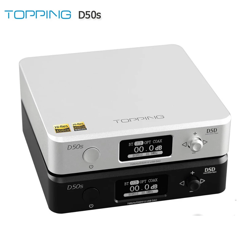TOPPING D50s ES9038Q2M*2 DAC Bluetooth 5.0 LDAC DSD512 32Bit/768K Hi-Res Audio HIFI Decoder