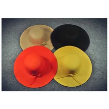 Новая женская винтажная кепка шерсть Широкий Бант края декор сплошной круглый верх Ретро шляпа BFE88