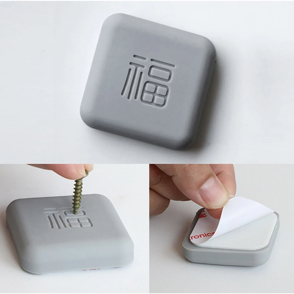 Silicone Door Handle Bumpers Self Adhesive Deurstopper Protection Porte Pad Shock Mute Blessing Square Wall Protector Pad silicone door stopper door stopper bumpers door stopper silicone rubber bumpers