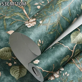 

10Mx0.53m Vintage Luxury Damask Embossed Textured Non Woven Fabric Wall Stickers Moisture Resistant Work With Wall-papers Glue